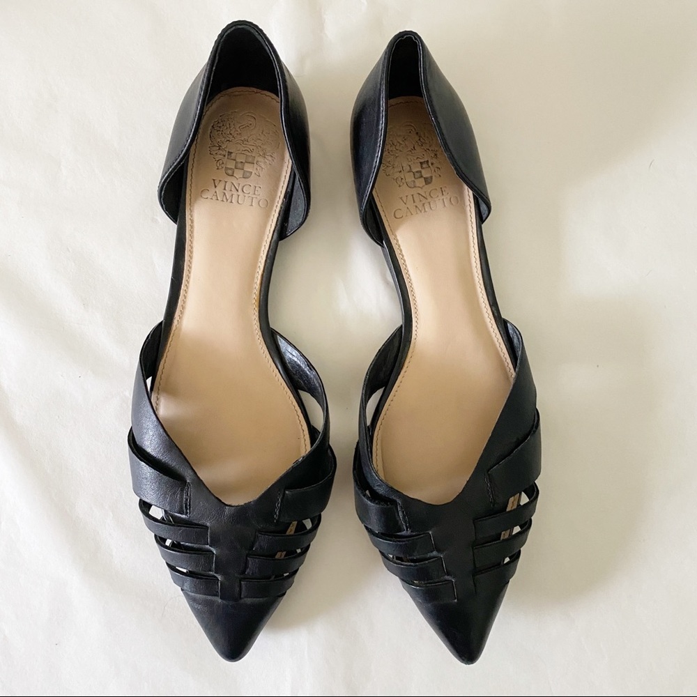 🥿 Vince Camuto black leather flats